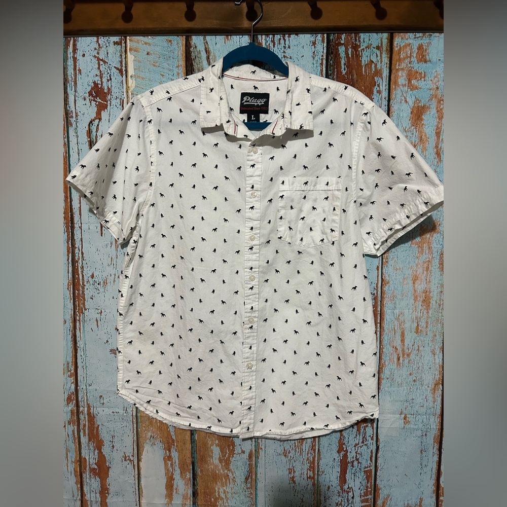 Plugg Men’s Button Down With Dog Print